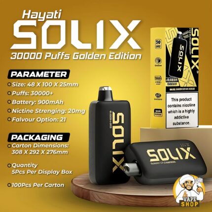 Hayati Solix 30000 Puffs 50MG Nicotine Disposable Vape